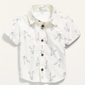 Old navy toddler bunny button up shirt